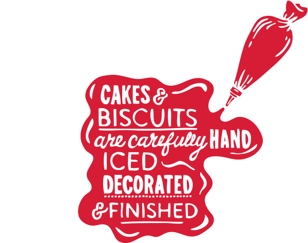 Cakes & Biscuits are carefully hand iced decorated & finished